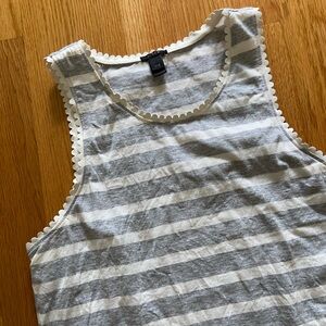 JCREW scalloped striped tank top